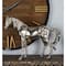 Silver Glam Aluminum Sculpture, Horse 17&#x22; x 23&#x22; x 6&#x22;